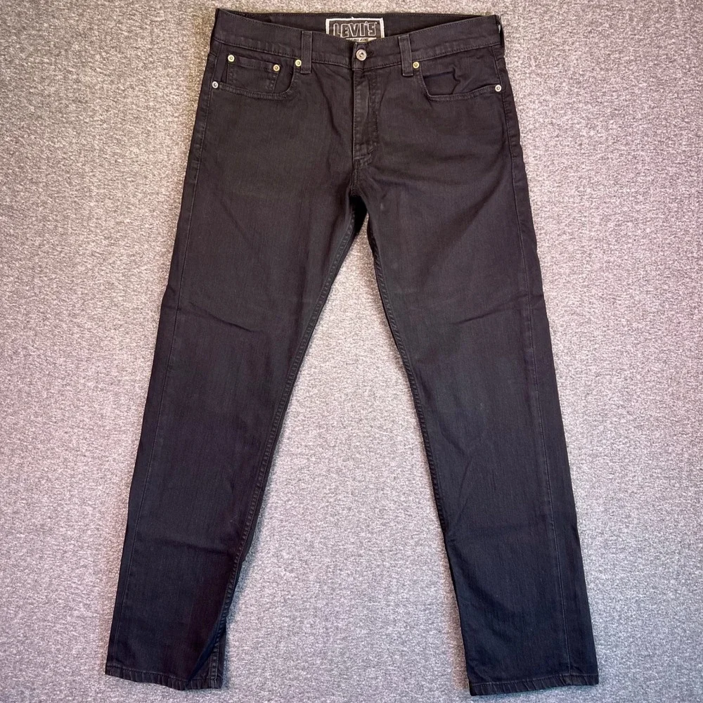 Levis 511 Jeans Mens 36x30 Black Grunge Skinny Casual‎ Slim Stretch Denim Retro